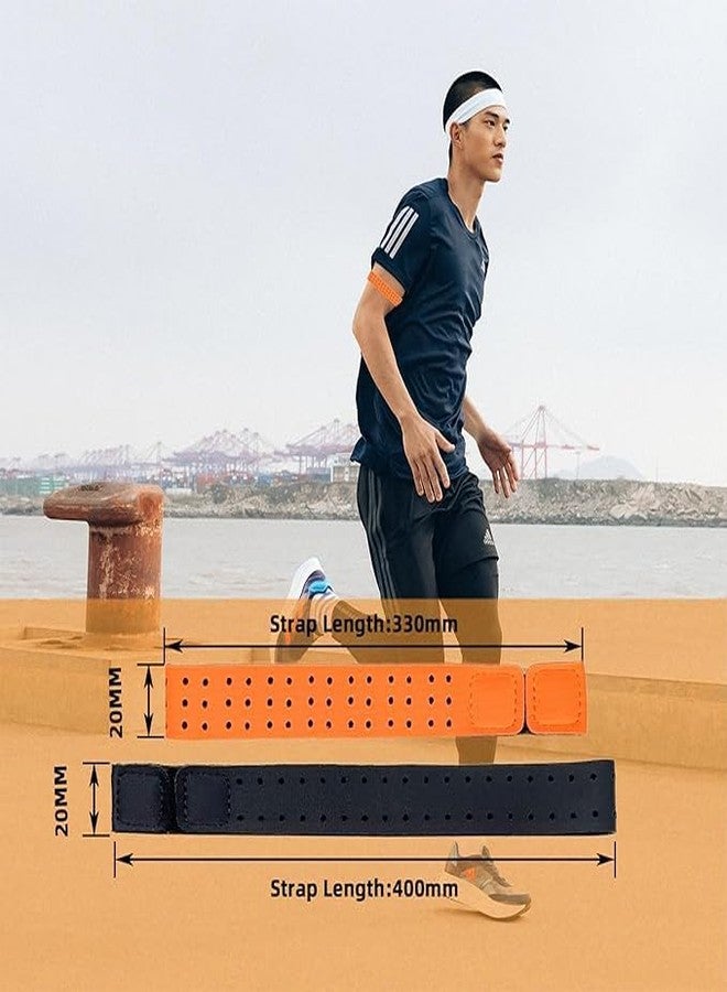 fitspur سوار بديل لمراقبة معدل ضربات القلب من فيتسبور، حزام ناعم لمراقبة معدل ضربات القلب متوافق مع أجهزة أورانج ثيوري فيتنس، سوار قابل للتعديل (برتقالي + أسود) - Image 2