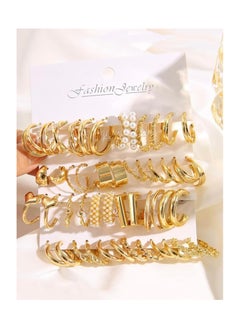 SYOSI 24 Pairs Gold Hoop Earrings for Women Set, Lightweight Hypoallergenic Hoops Chunky Gold Dangle Earrings Dangle Gold Earrings Chunky Gold Hoop Earring Set Elegant Hoop Earrings for Gift  - Image 3