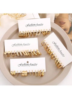 SYOSI 24 Pairs Gold Hoop Earrings for Women Set, Lightweight Hypoallergenic Hoops Chunky Gold Dangle Earrings Dangle Gold Earrings Chunky Gold Hoop Earring Set Elegant Hoop Earrings for Gift  - Image 4