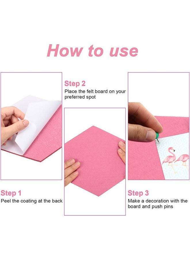 Xemz - 6 Pcs Hexagon Felt Wall Tiles, Self Adhesive Cork Board Hexagon Bulletin Boards With Push Pins, Large Size Felt Cork Board Tiles Memo Notice Board For Office Classroom Bedroom Home Wall Decor (Pink) - Image 1