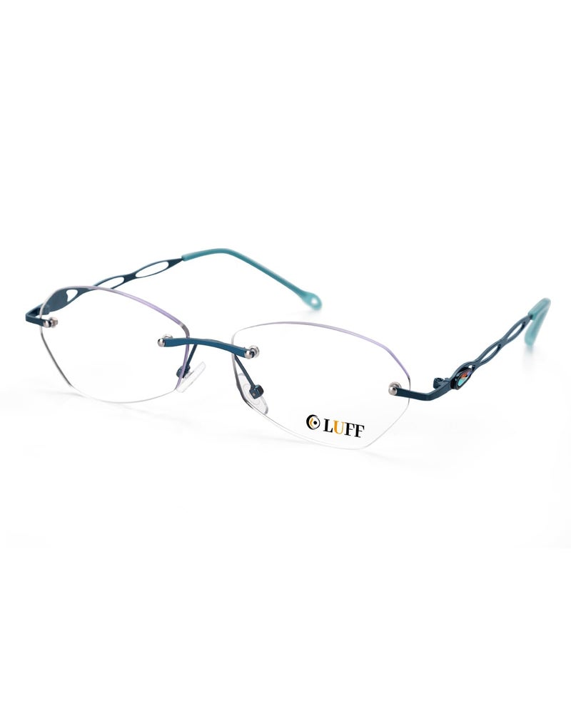 LUFF Rimless Reading Glasses for Women Blue Light Blocking Lightweight Metal Classic Computer Readers Anti Eyestrain - Image 1