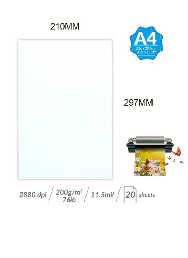 MOTARRO Inkjet Paper Glossy Photo  A4 Size 200Gsm 20 Sheets  - Image 2