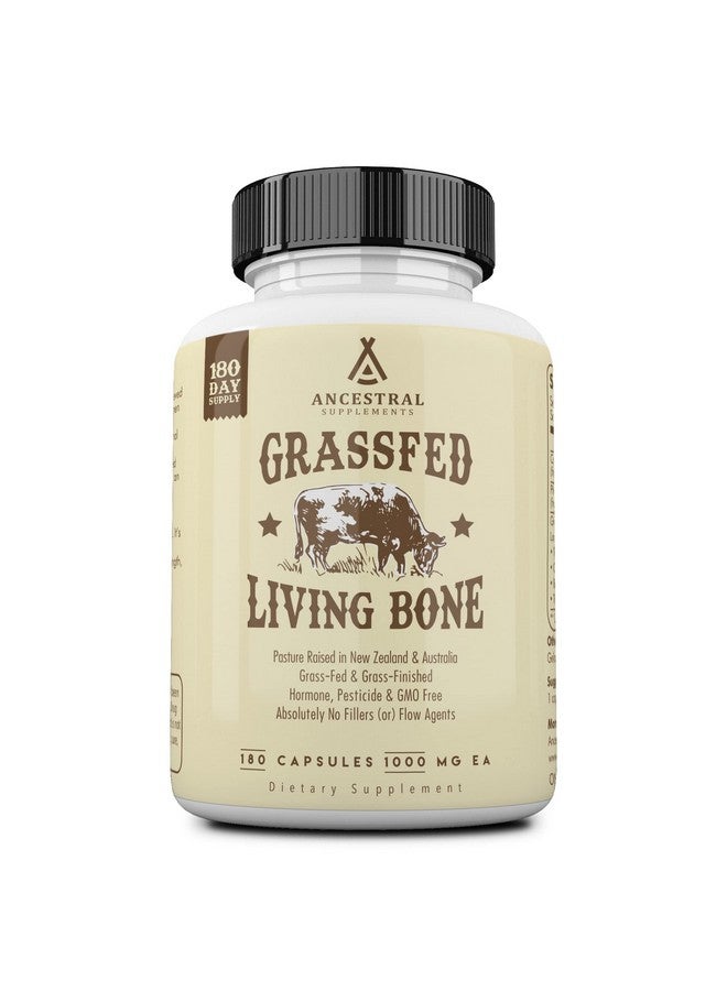 Ancestral Supplements Grass Fed Beef Living Bone Supplement, Bone Meal Capsules Support Bone Health, Oral and Joint Health and Flexibility, Non-GMO, 180 Capsules - Image 1