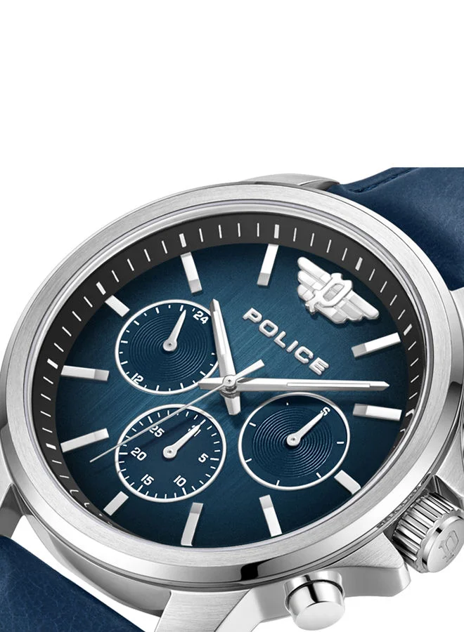 POLICE POLICE - Mensor Watch For Men Blue Dial Blue Leather Strap - PEWJF0006301