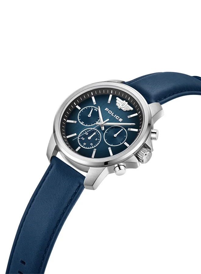 POLICE POLICE - Mensor Watch For Men Blue Dial Blue Leather Strap - PEWJF0006301