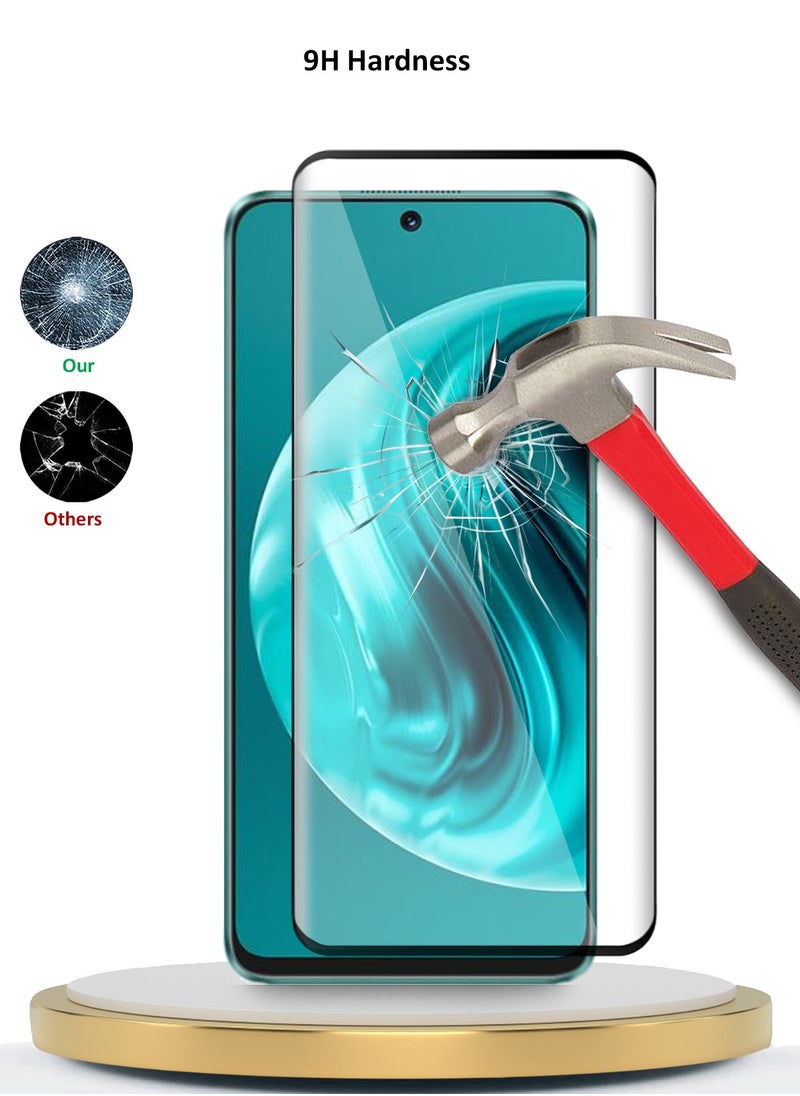 دبليو تيك واقي شاشة من الزجاج المقوى Huawei Nova 12i 4G 2024 Premium E2E Full Glue (MSGECN) - شفاف / أسود  - Image 3