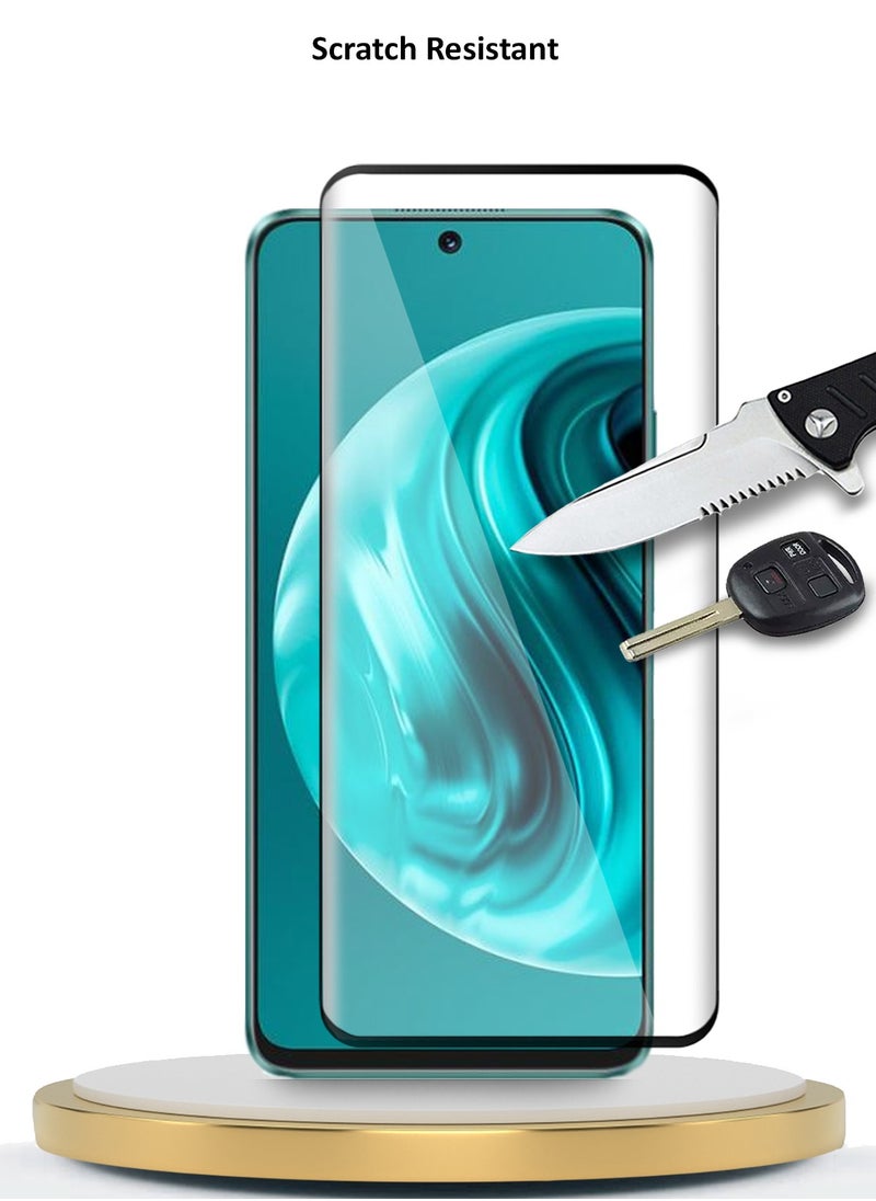 دبليو تيك واقي شاشة من الزجاج المقوى Huawei Nova 12i 4G 2024 Premium E2E Full Glue (MSGECN) - شفاف / أسود  - Image 5