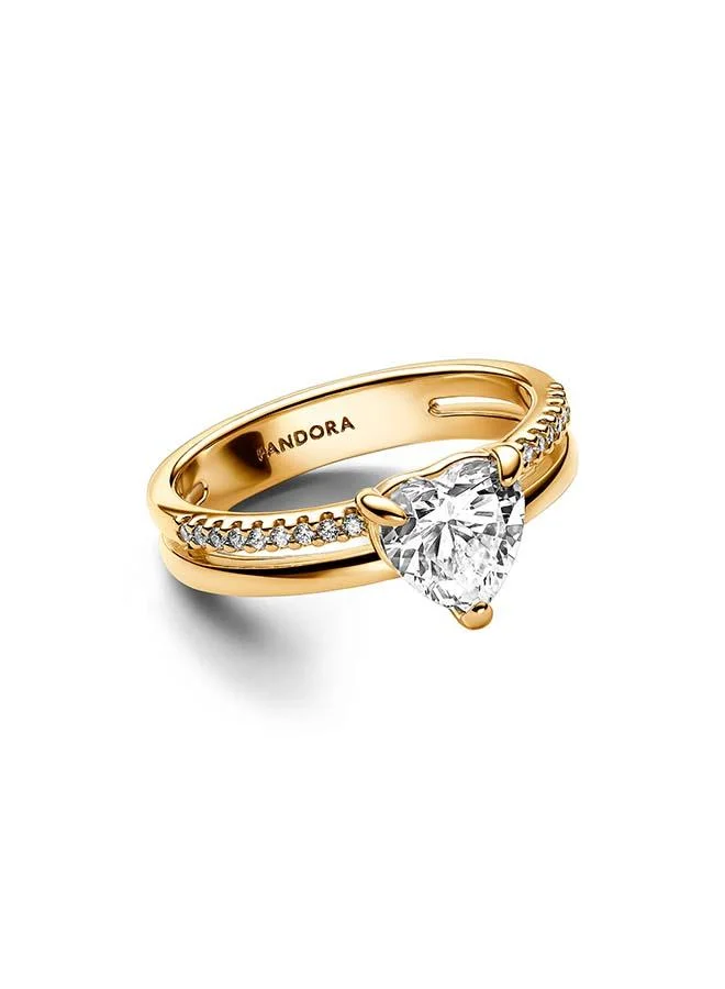 PANDORA Double Band Heart Ring