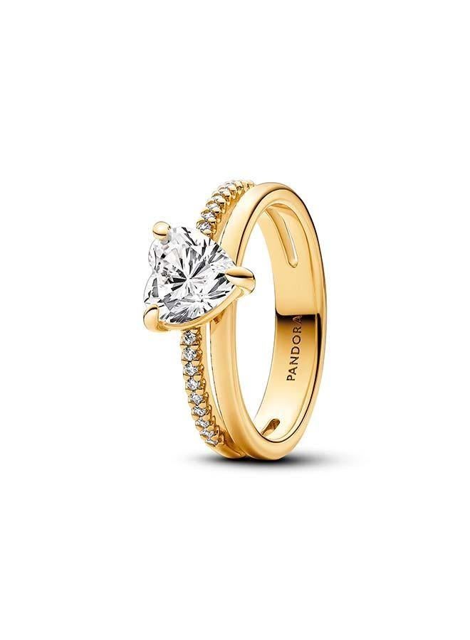 PANDORA Double Band Heart Ring - Image 1