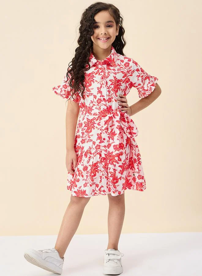 ستايلو بج فستان قصير بقصة واسعة وطبعة زهور