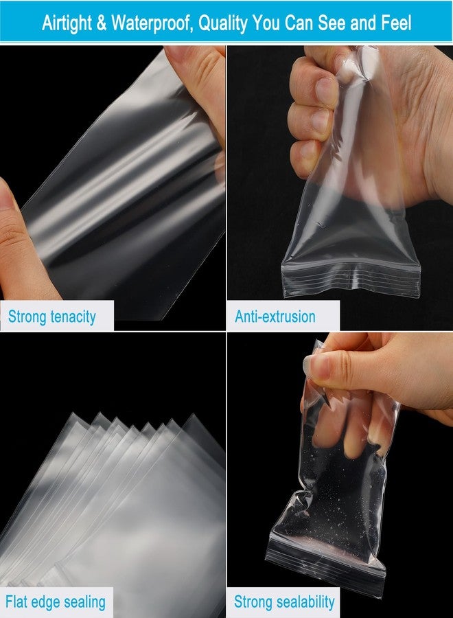 Enbreey 1.5''x 1.5'', (Pack of 100) 2 mil Thick Clear Plastic Reclosable Zip Poly Bags with Resealable Lock Seal Zipper for Photo, Jewelry, Bakery, Treats, Travel, Storage, Packaging & Shipping… - Image 3