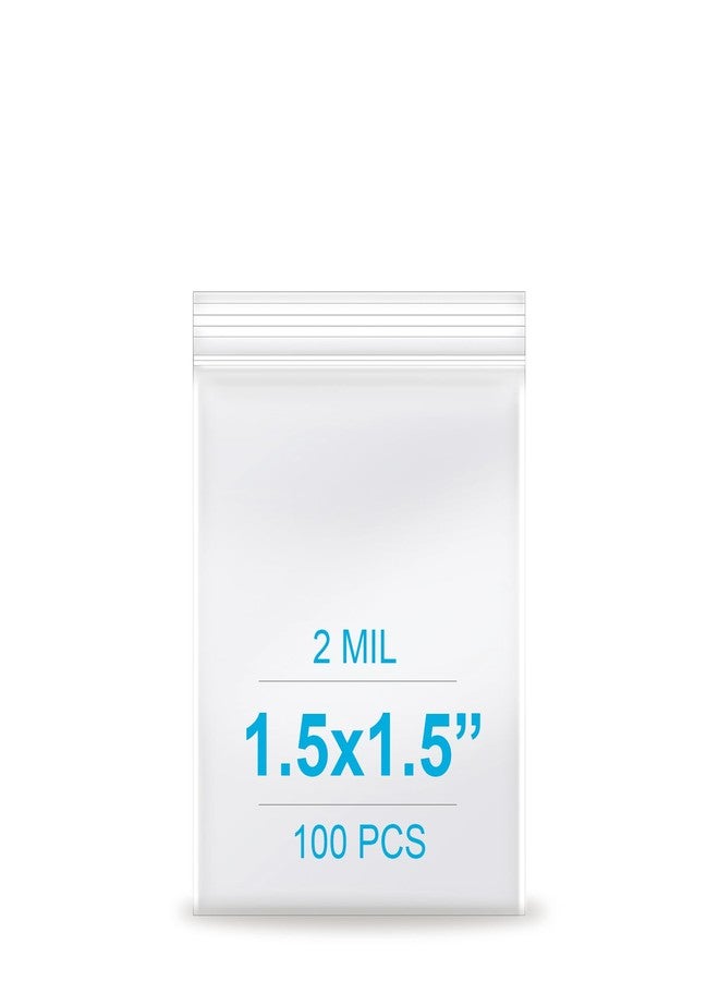 Enbreey 1.5''x 1.5'', (Pack of 100) 2 mil Thick Clear Plastic Reclosable Zip Poly Bags with Resealable Lock Seal Zipper for Photo, Jewelry, Bakery, Treats, Travel, Storage, Packaging & Shipping… - Image 1