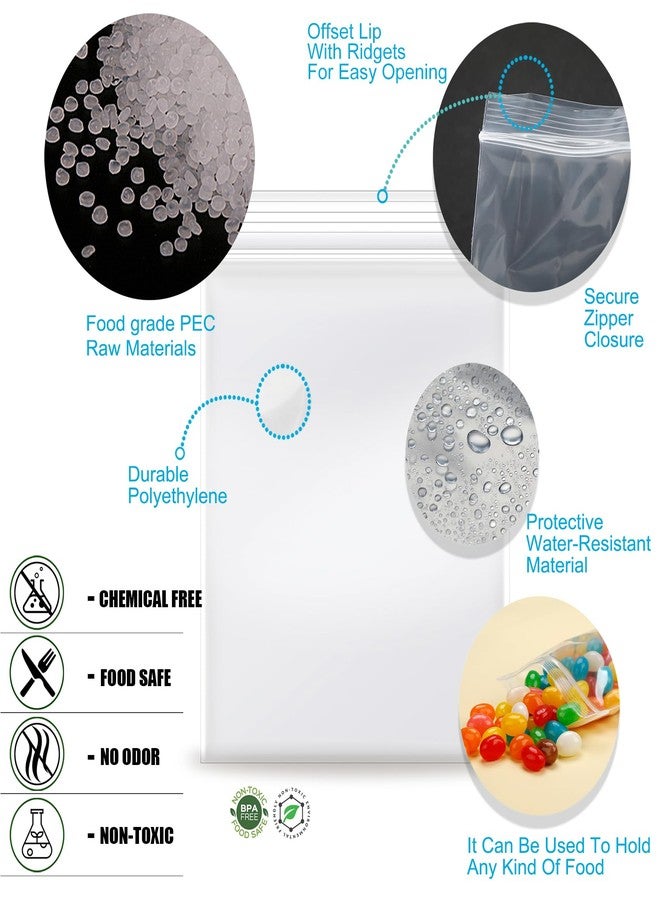 Enbreey 1.5''x 1.5'', (Pack of 100) 2 mil Thick Clear Plastic Reclosable Zip Poly Bags with Resealable Lock Seal Zipper for Photo, Jewelry, Bakery, Treats, Travel, Storage, Packaging & Shipping… - Image 5