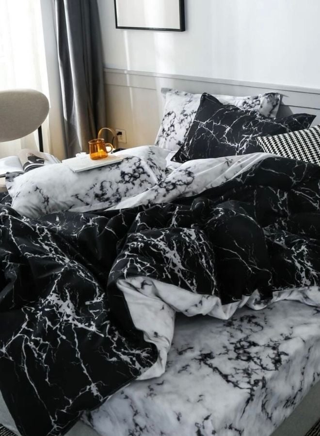 LUNA Home Queen Size Bedding Set 6 Pieces Without Filler, Marble Design. - Image 3