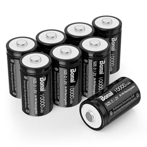 BONAI Rechargeable D Batteries 10000mAh Pre-Charged Low Self Discharge, Ni-MH D Cell Recharge up to 1200x Times - 4 Pack - Image 1