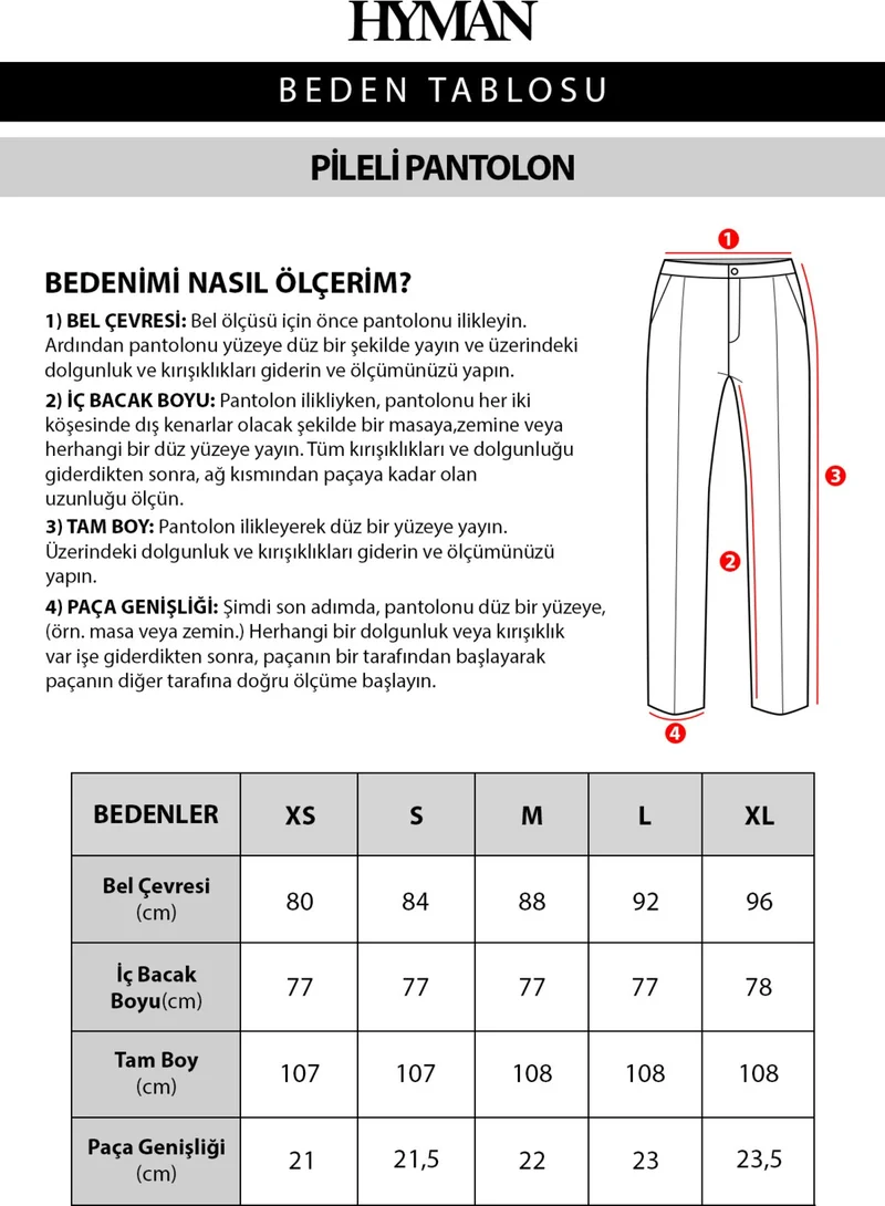 هايمان Men's Pleated Baggy Pattern Velvet Trousers
