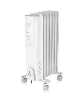 Generic WL43003YW Oil Filled Radiator with 3 power Settings and Adjustable Thermostat, 1500W, White  - Image 1