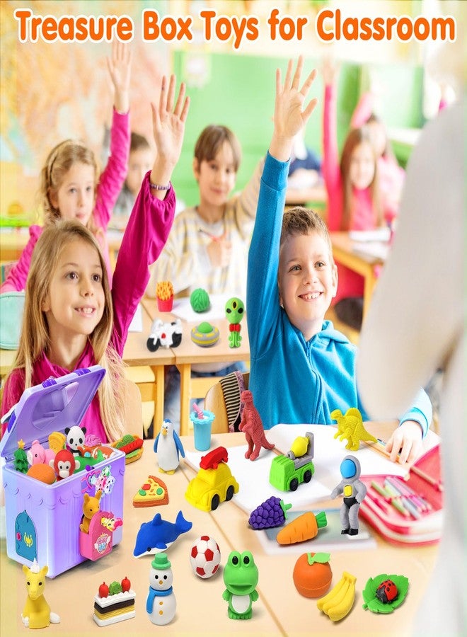 Palmatte 140PCS Mini Animal Erasers Bulk Kids Prizes Treasure Box Toys Classroom Rewards Teacher Must Haves Desk Pets Back to School Supplies Random Eraser Party Favors Kids Toys Gifts Pinata Stuffers - Image 3