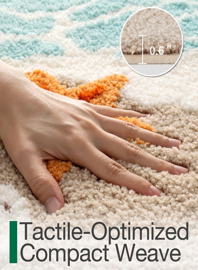 LUMI Beach Bathroom Rugs, Soft and Absorbent Beach Rug, Non-Slip Backing, Ideal for Bathroom, Kitchen and Entryway Decor, Sea Beach Starfish Shell Bath Decor, 22"x34" - Image 5