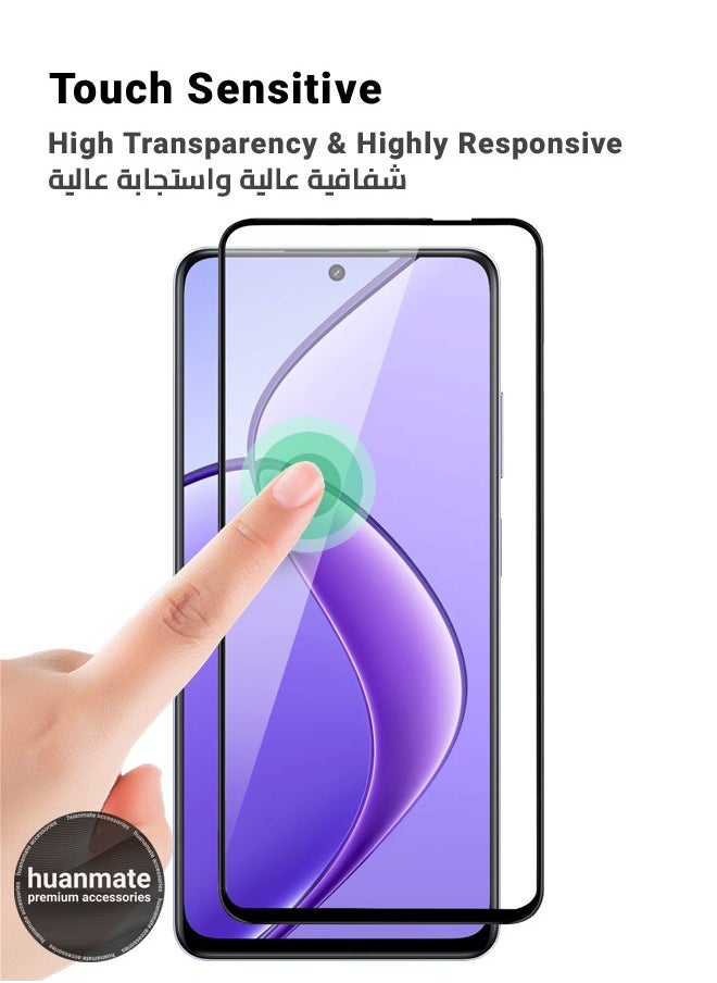huanmate - Screen Protector For Realme 12 5G – Premium Edge to Edge Tempered Glass, High Transparency, Delicate Touch, Anti-Explosion, Smooth Arc Edges, Easy Installation - Image 1