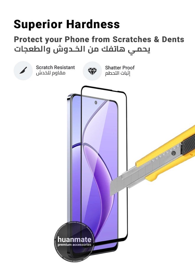 huanmate - Screen Protector For Realme 12 5G – Premium Edge to Edge Tempered Glass, High Transparency, Delicate Touch, Anti-Explosion, Smooth Arc Edges, Easy Installation - Image 1