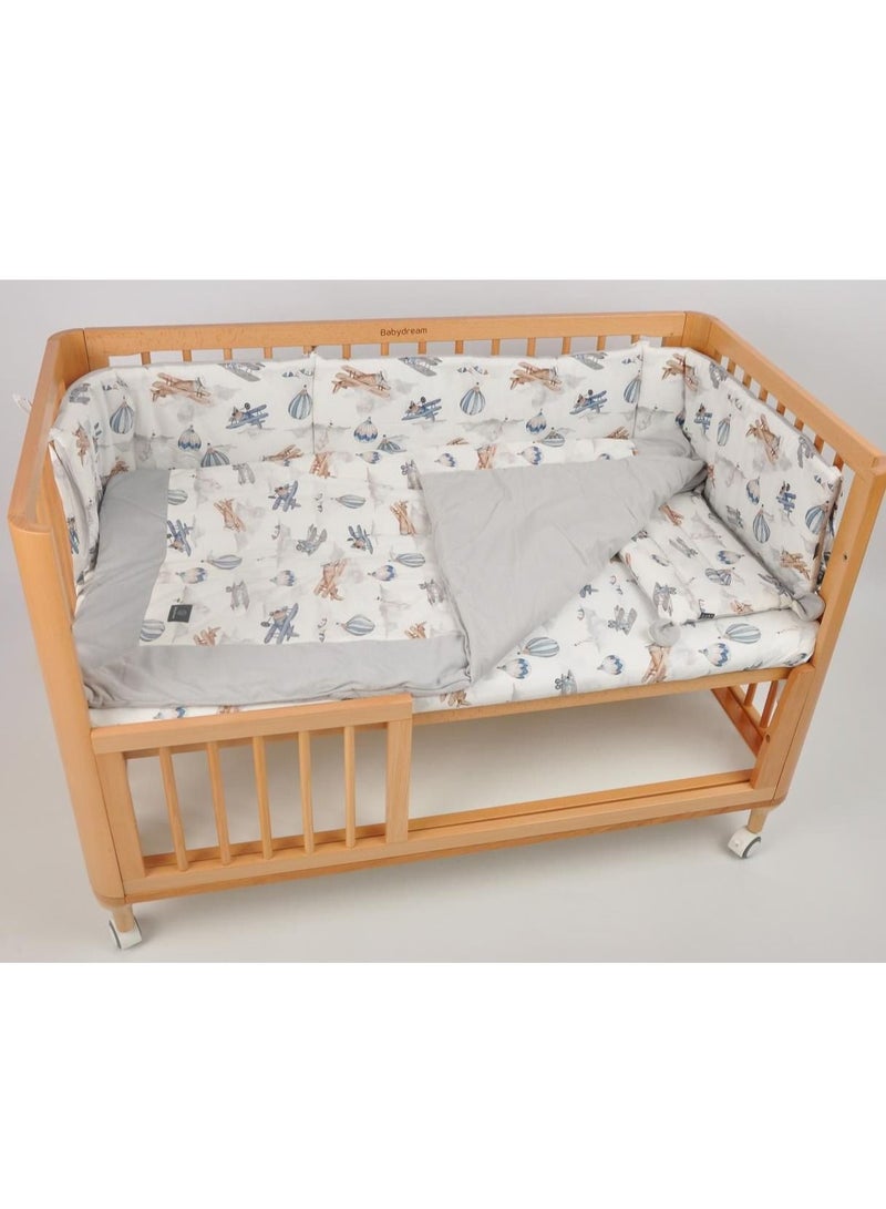 Babydream 4pcs set for crib-Grey - Image 1