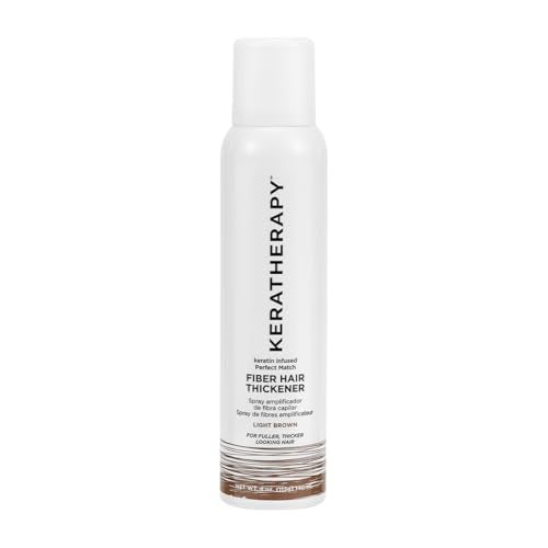 Keratherapy Keratin Infused Perfect Match Fiber Hair Thickener Spray, Light Brown, 4 fl. oz., 140 ml - Volumizing, Thickening, & Concealing Hairspray for Scalp Coverage, Roots & Thinning Areas - Image 1