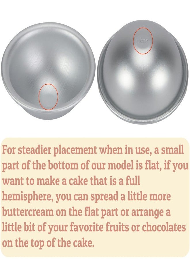 HAOHIZE 3 inch Dome Caker Pan, Nonstick Soccer Cake Ball Cake Pans Half Ball Caker Aluminum Hemisphere Caker Pan Set Bikini Cake Dessert Pudding Baking - Image 4