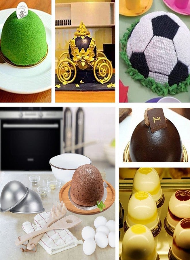 HAOHIZE 3 inch Dome Caker Pan, Nonstick Soccer Cake Ball Cake Pans Half Ball Caker Aluminum Hemisphere Caker Pan Set Bikini Cake Dessert Pudding Baking - Image 5
