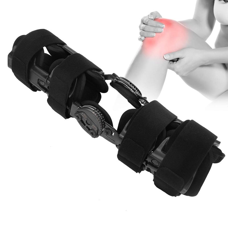 klarako Rom Knee Brace, Hinged Immobilizer Knee Brace Postoperation Knee Recovery Stabilizer Adjustable Support For Man And Women Fits Right Or Left Leg - Image 1