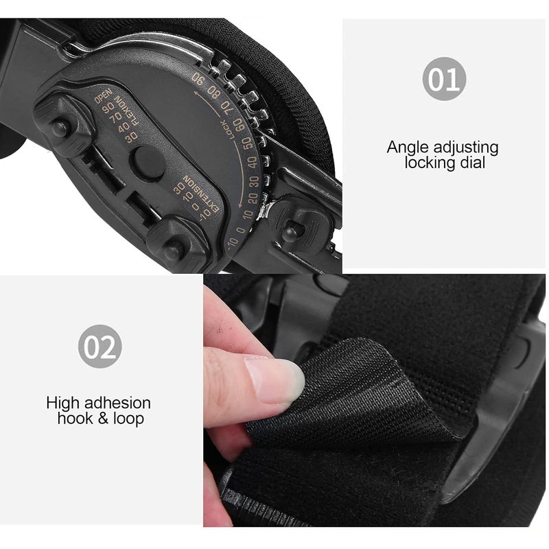 klarako Rom Knee Brace, Hinged Immobilizer Knee Brace Postoperation Knee Recovery Stabilizer Adjustable Support For Man And Women Fits Right Or Left Leg - Image 2