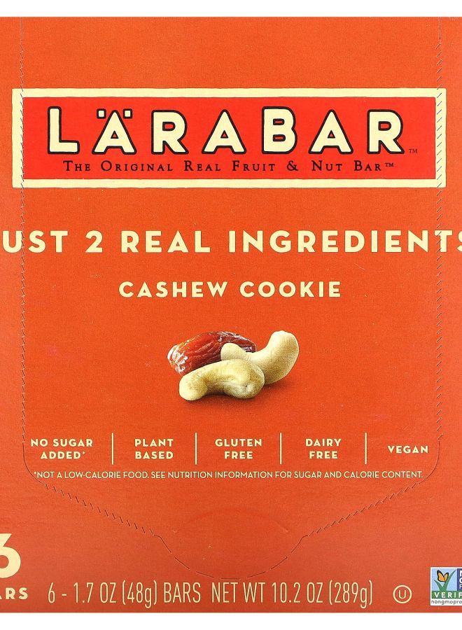 LARABAR The Original Real Fruit & Nut Bar Cashew Cookie 6 Bars 1.7 oz (48 g) Each