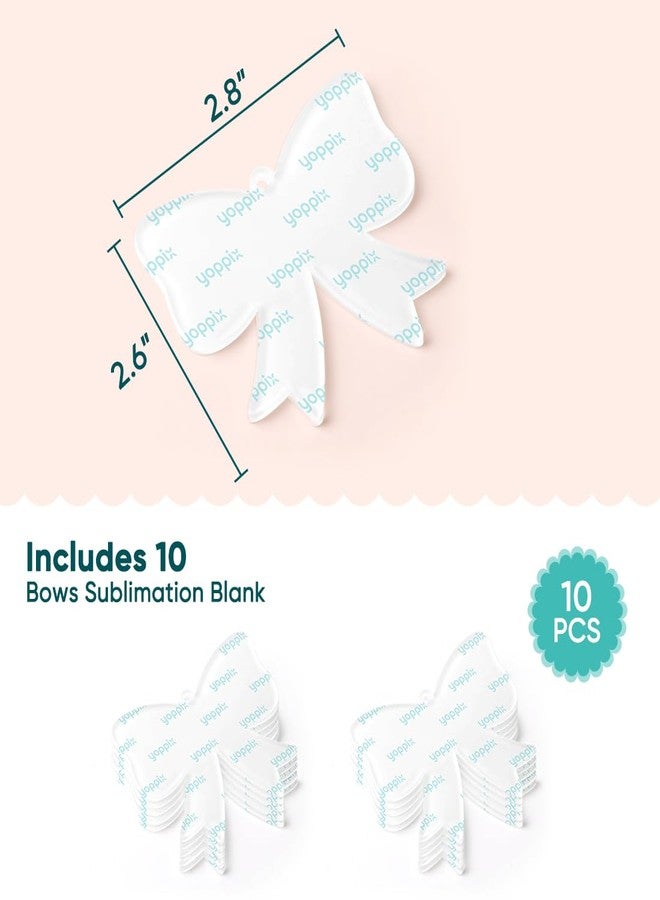 YOPPIX 10 Pcs Bows Sublimation Blanks, Jumbo Acrylic Sublimation Bows for Custom Keychains, Cheer Bows, Luggage Tag, Home Gift Crafts Supplies - Image 5