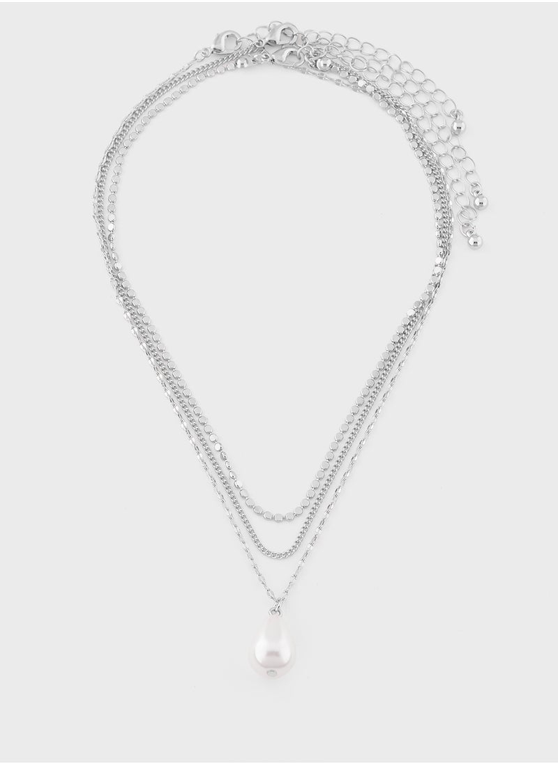 ELLA 3 Pack Pearl Pendant Necklace  - Image 1