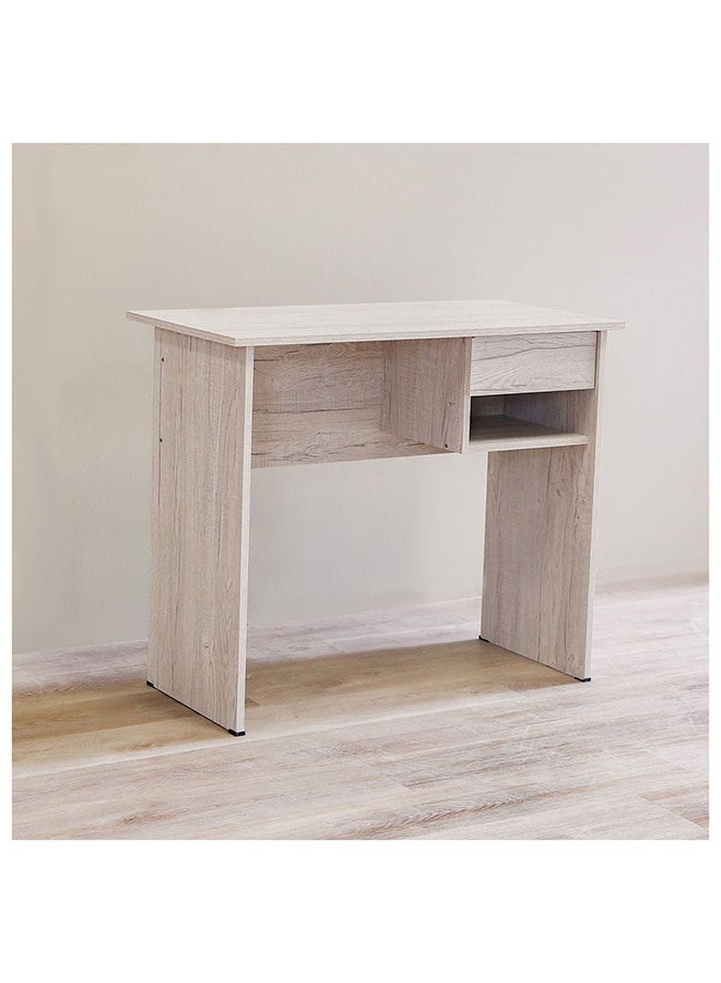 DANUBE HOME طاولة كمبيوتر Maura مكتب مكتب محطة عمل حديثة للكمبيوتر المحمول طاولة ألعاب خشبية طاولة دراسة للمنزل والمكتب L 90 × العرض 45 × الارتفاع 75 سم بلوط أبيض  - Image 3