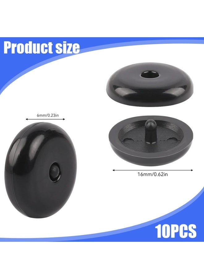 Barakah 10 مجموعات مجموعة توقف حزام الأمان العالمية، زر توقف حزام الأمان القابل للتثبيت، ملحقات السيارة بلاستيك بدون لحام مطلوب، زر قفل حزام الأمان يمنع انزلاق مشبك حزام الأمان للأسفل (أسود) - Image 2