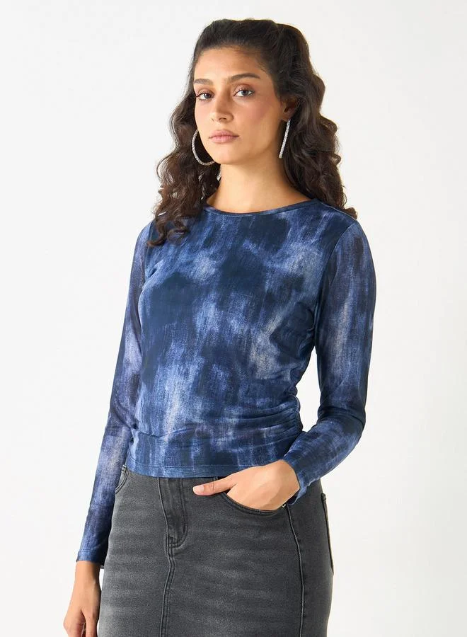 2Xtremz 2Xtremz All-Over Print T-shirt with Crew Neck and Long Sleeves