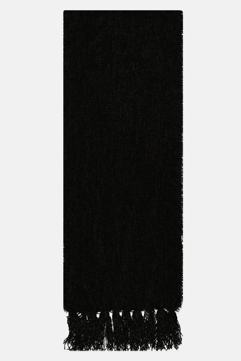 Charter Club Women Solid Chenille Muffler Scarf 180 L x 35 W cm, Black - Image 1