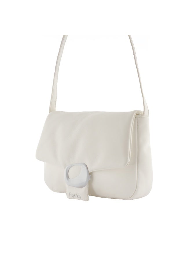 فوسكا شنطة Foska كروس نسائية صغيرة جلد ناعم – عملية يومية لون أبيض – مقاس 24x19 سم - Image 2