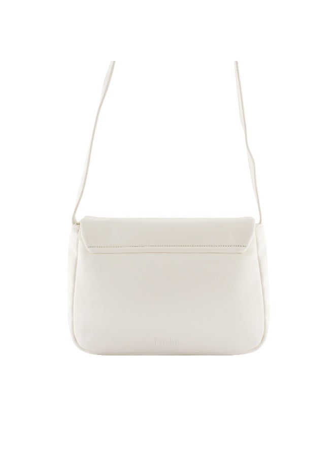 فوسكا شنطة Foska كروس نسائية صغيرة جلد ناعم – عملية يومية لون أبيض – مقاس 24x19 سم - Image 4