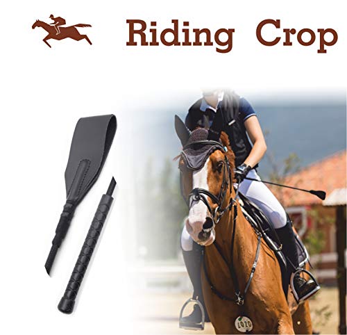 Riding Crop 18" for Horses, Equestrian Riding Crop for Horses, Double Slapper Horse Crop, Black English Riding Crop, Genuine Leather Horse Crop (Black) - Image 5
