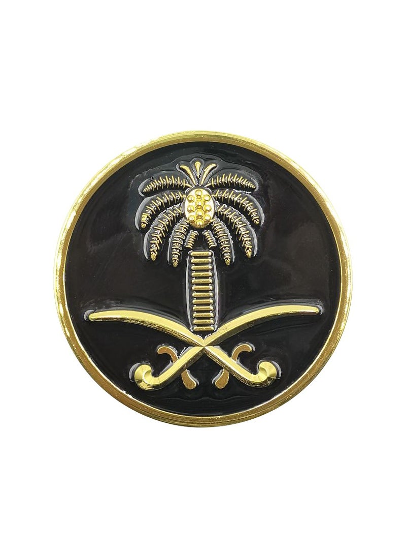 ماركة غير محددة - المملكة العربية السعودية شعار وطني سيارة شواء شعار معدني 1 قطعة - Image 1