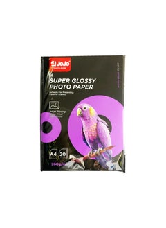 JOJO Super Glossy Water Proof Photo Paper, Suitable for Presenting Colorful Scenery, A4 Size with 20 Sheets, 260g/m² 