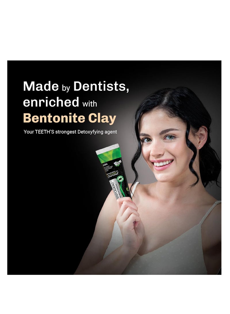 BENTODENT TOOTHPASTE Activated Charcoal Toothpaste -Teeth Whitening, Cavity Protection - Natural toothpaste, No Fluoride & No SLS (100 Grams)Toothache, Bleeding Gums, Sensitivity, Cavities, Plaque & Bad breath - Image 3