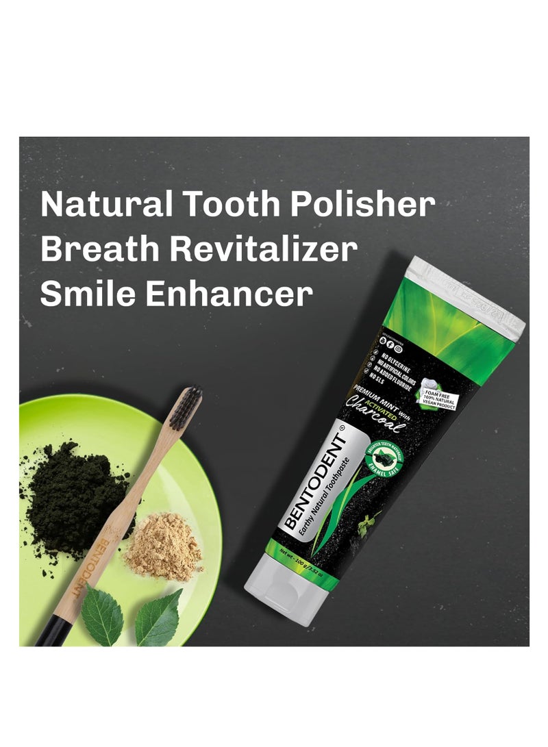 BENTODENT TOOTHPASTE Activated Charcoal Toothpaste -Teeth Whitening, Cavity Protection - Natural toothpaste, No Fluoride & No SLS (100 Grams)Toothache, Bleeding Gums, Sensitivity, Cavities, Plaque & Bad breath - Image 5