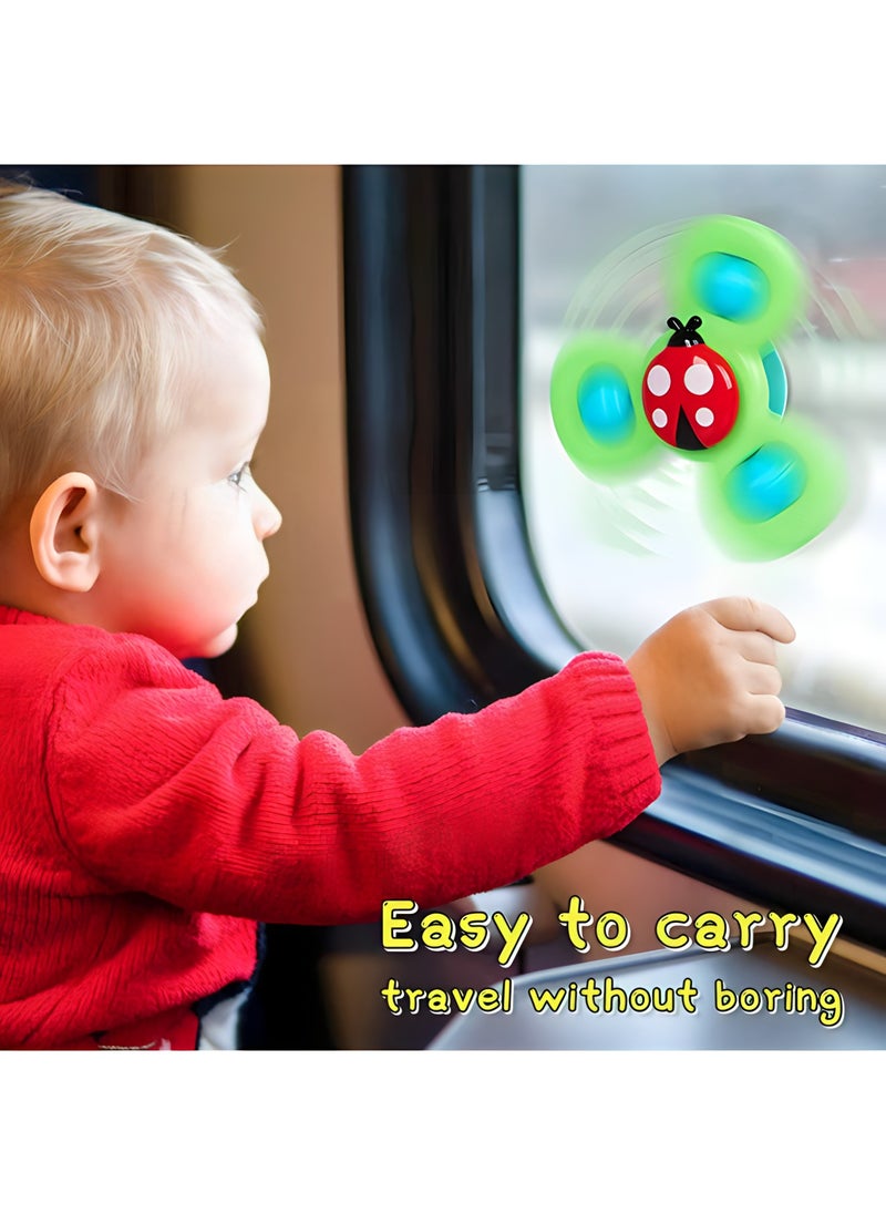 MAGIC VAULT 3 PCS Baby Bath Spinner Toy with Rotating Suction Cup Spinning Top Toy  - Image 4