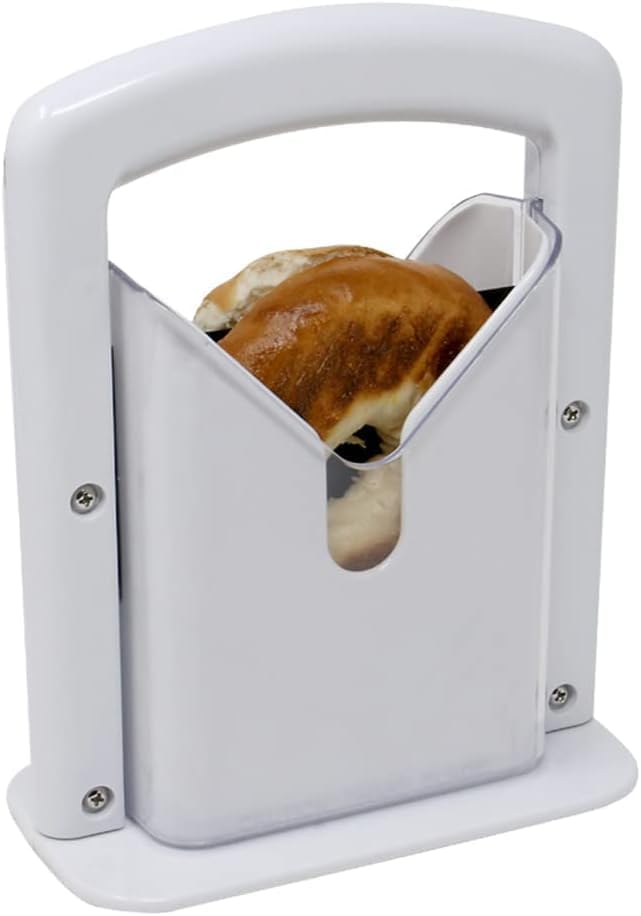 KPS Bread Bagel Slicer Perfect Bagel Cutter with Safety Handle Kitchen Tool Accessories Stainless Steel Non Stick Portable Muffin Slicer for HomeKitchen Pack of 1Multicolor - Image 1