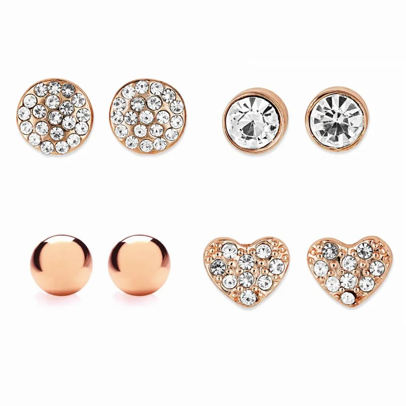 باكلي لندن BUCKLEY LONDON ROSE GOLD 4PCS EARRING PACK