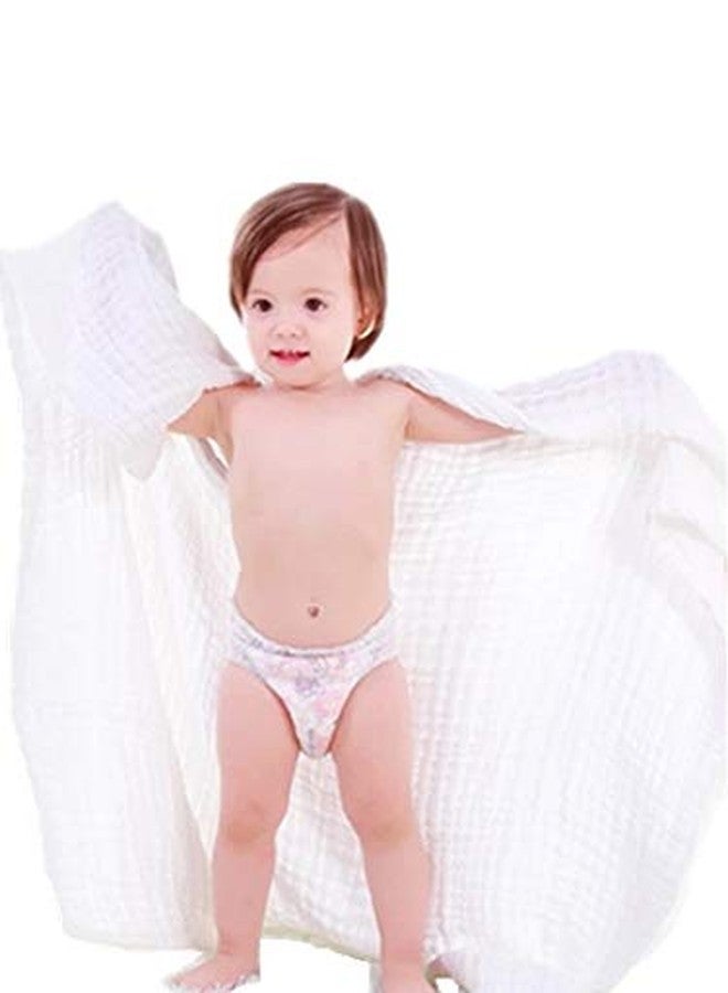 Asung Baby Towels Muslin Bath Towel 3Pack Infant Towels for Newborn Boy Girl 6 Layers Ultra Soft Cotton Toddler Towel for Baby's Delicate Skin 40x 40 Inch (White & Pink) - Image 4