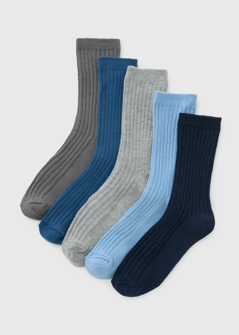 Matalan Boys Blue 5 Pack Socks